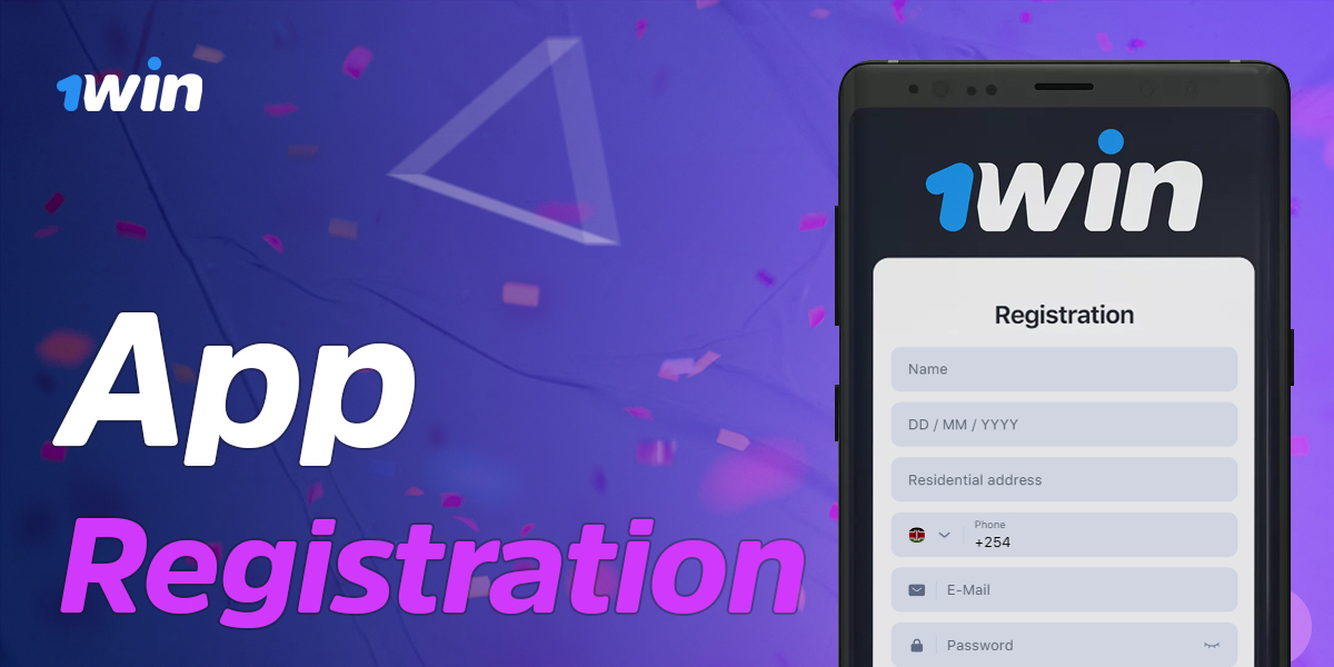 New user registration in 1Win mobile application 