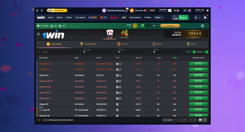 how to start playing 1win poker   step 5