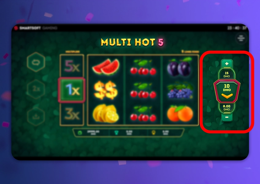 Set stake and auto-spins